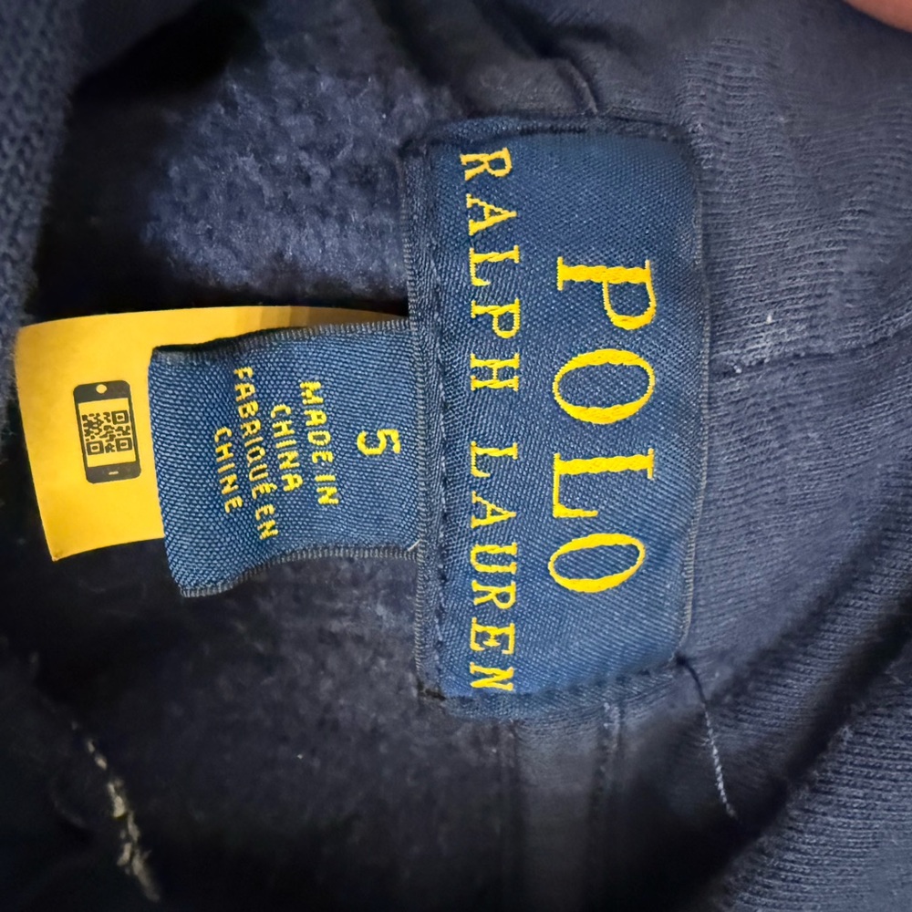 Polo by Ralph Lauren Kids Blue and Cream Ski Bear Hoodie - Picture 2 of 2